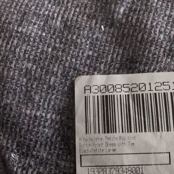 H by Halston Petite Rib Knit Button Front Dress with Tie - Picture 4 of 4